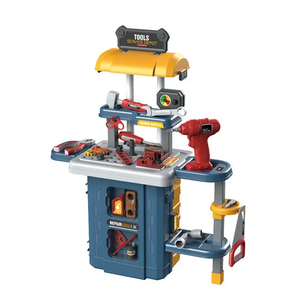 Screw Nuts Plastic Toy Mechanic Engineer Pretend Role Play Construction Tool Box Set for Kids Simulation with Electric Toy Drill