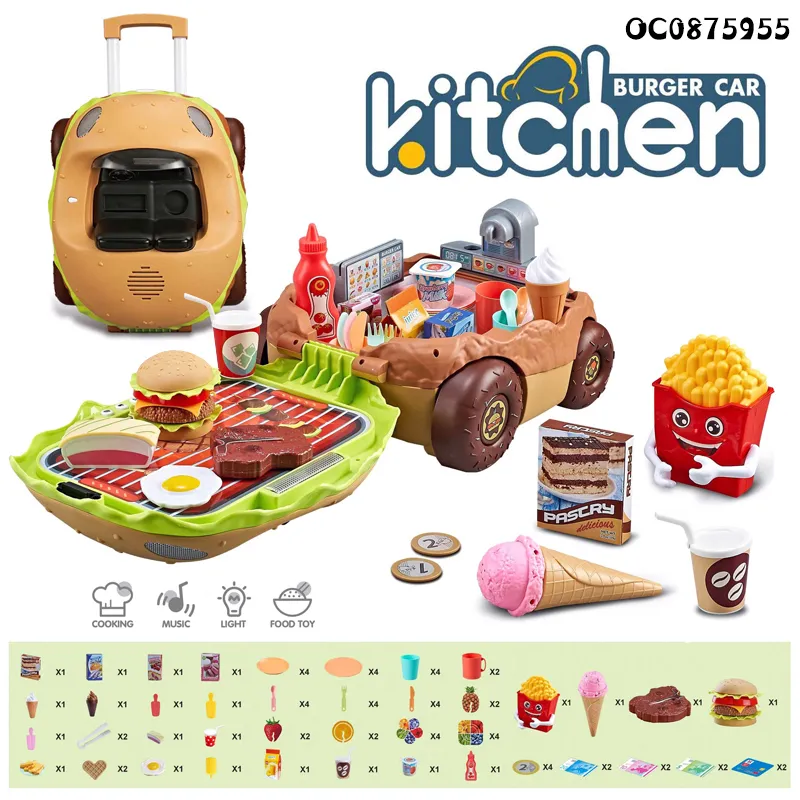 Wholesale Mini Pretend Play Cooking Set Fast Food Children's Plastic Kitchen Toys for Kids