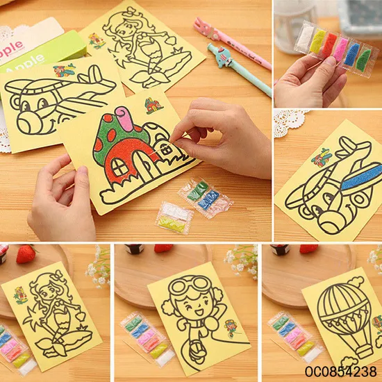 Cartoon Card Craft Popular DIY Coloring Painting Montessori Educational Toys for Kids