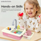 Kid Kitchen Electric Tool Set Sink Water Spray Pretend Play Vegetable Fruit Food Toy