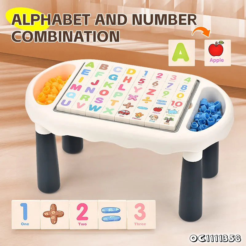 Creative Montessori Child Interactive Building Block Educational Play Drawing Table Educational Toy for Kid