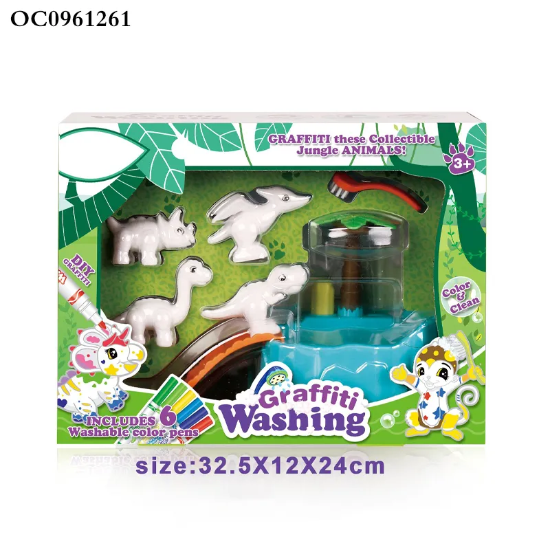 Wholesale Montessori Educational Kids Doodle Learning Graffiti Washing Animal Dinosaur Model Coloring Drawing DIY Toys for Kids