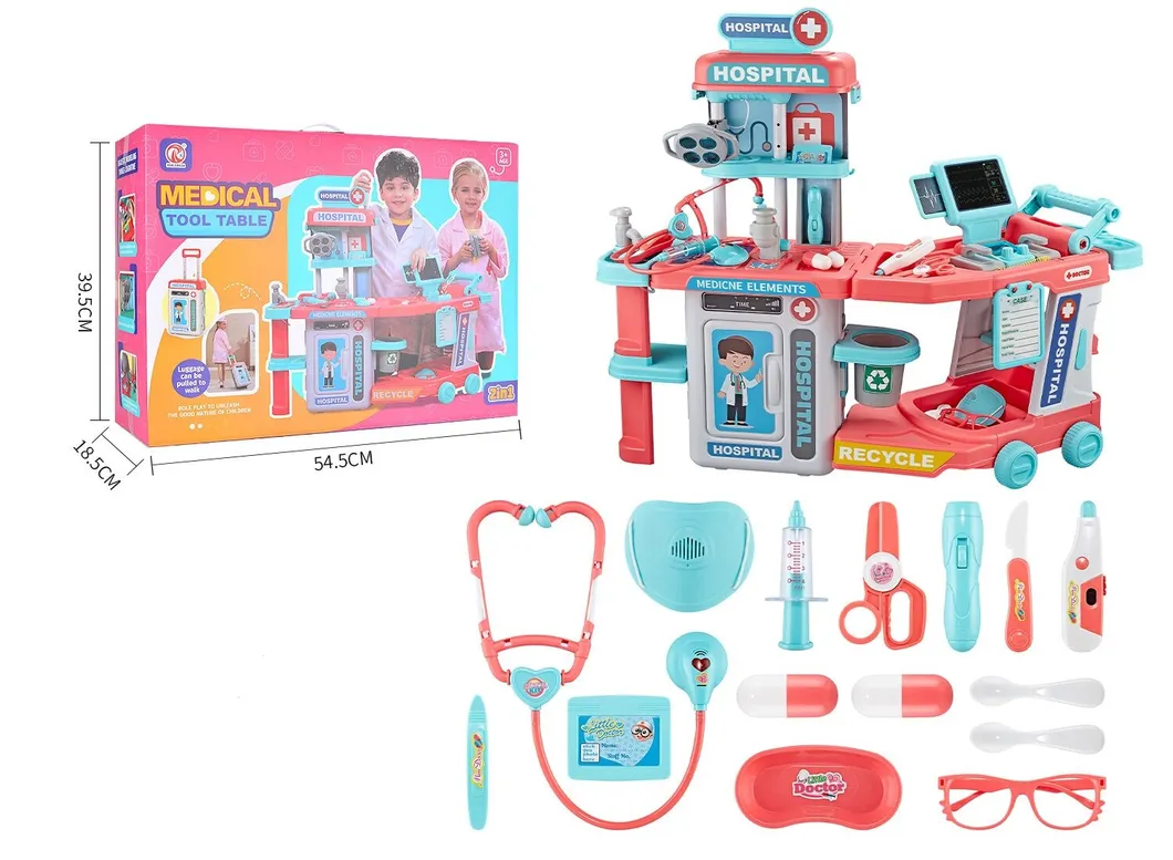 Funny Games Pretend Play Plastic Medical Montessori Hospital Interactive Creative Toy Doctor Set for Kids