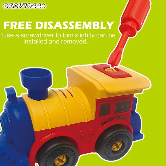 DIY Tool Hand Tool Assemble Classic Toy Train Set Toy Car Assembly Gift Parent Child Game Kit Toy for Kids with Screws and Nuts