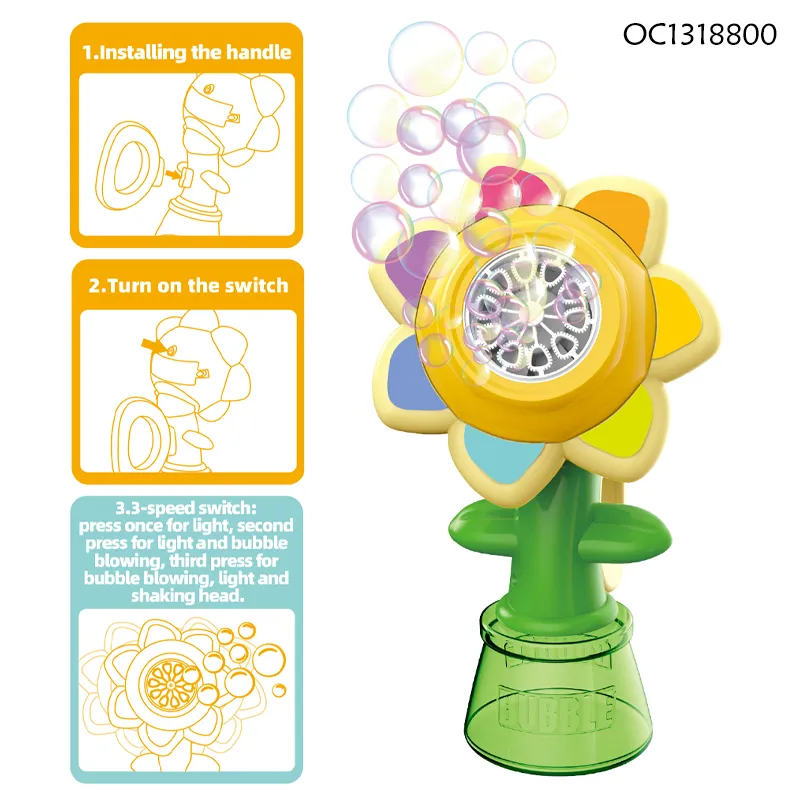 Kids Bubble Machine Blaster Blower Maker Outdoor Toys Plastic LED Lighted up Soap Water Battery Powered Bubble Guns