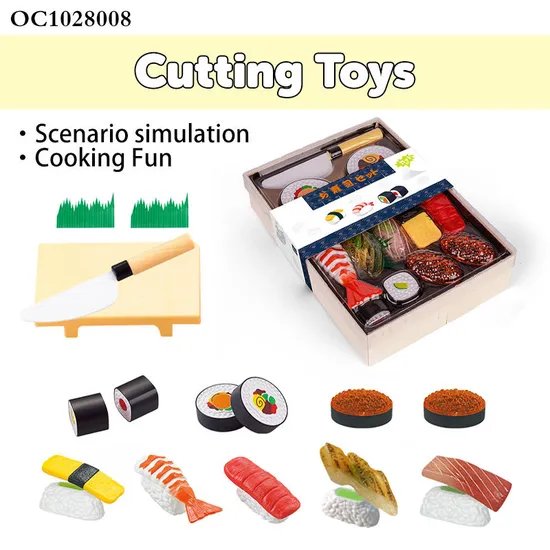 Wholesale Kids Pretend Play Mini Food Cognitive Education Sushi Model for Cutting Children's Plastic Kitchen Toy