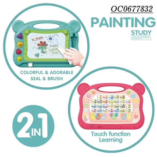 Montessori Popular DIY Educational Intelligent Learning Machine Children Double Sided Magnetic Drawing Board Toy