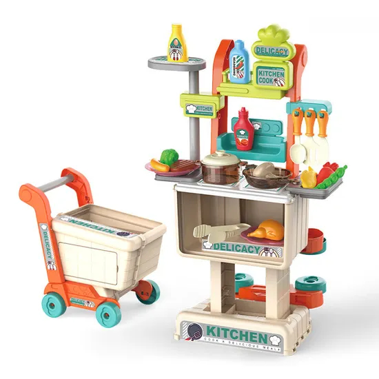 Wholesale Pretend Cooking Plastic Children House Play Big Kitchen Set Toy for Kids