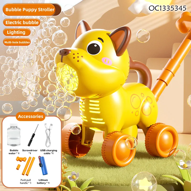 Hot Selling Summer Time Multi Hole LED Electric Animal Cart Kids Animal Bubble Machine Fun Plastic Bubble Gun Toys