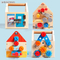 Screws and Nuts Home Exercise Hand Wooden Educational Toys Construction Equipments Tool Engine Repair Sets Toys for Boys with Storage