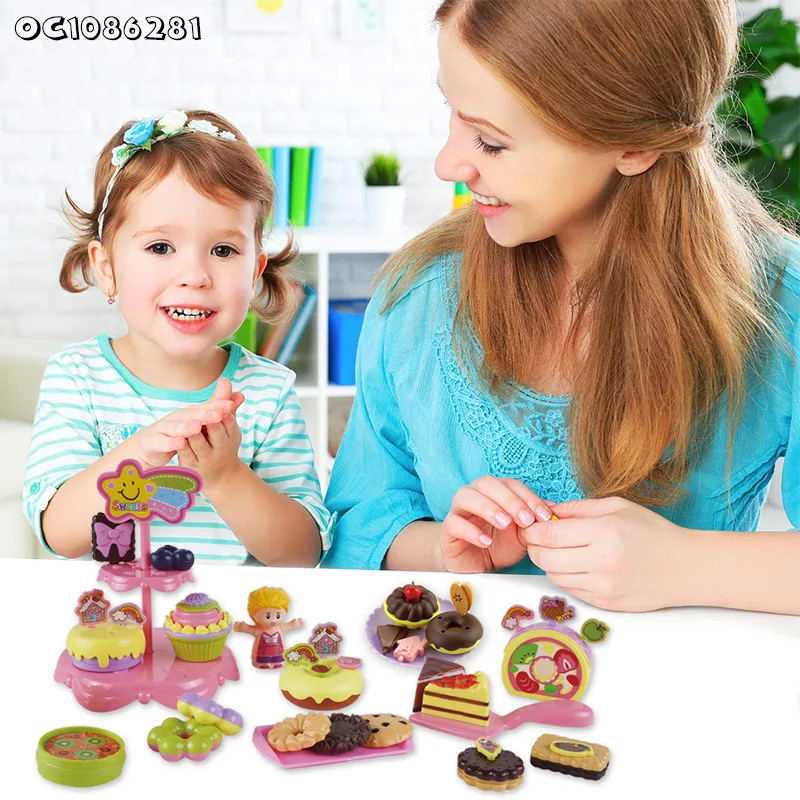 Wholesale Pretend Ice Cream Pretend Game Afternoon Tea Dessert Set Birthday Cake Cheap Children's Plastic Kitchens Food Toy for Kids