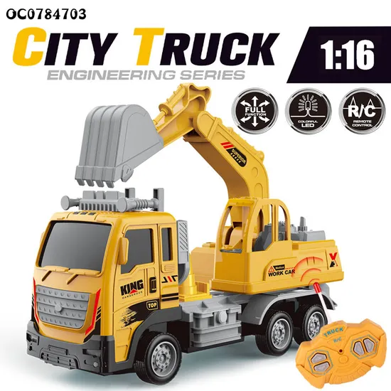 1: 16 RC Electric Excavator Kids Remote Control Building Material Toy Truck