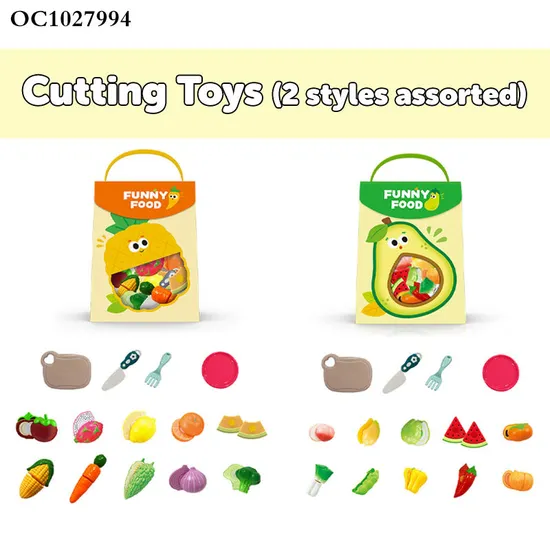 Wholesale Montessori Set for Girls Learning Educational Plastic Vegetable Fruit Cutting Kitchen Toys