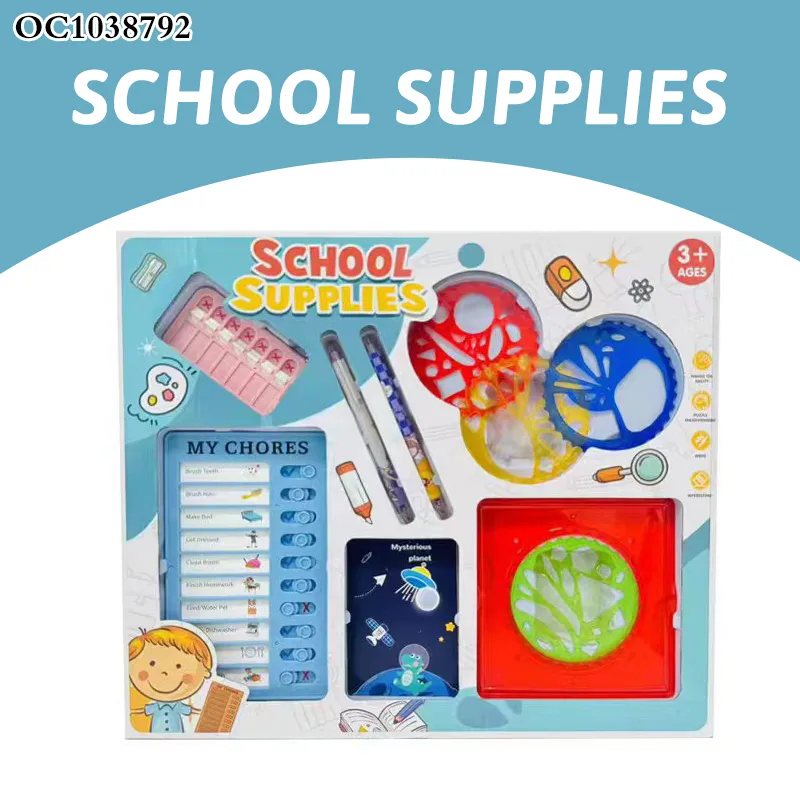 Wholesale Montessori Stationery Set Kids Educational Learning Materials Large Scale Spirograph Drawing Tools Popular DIY Art Toy for Children