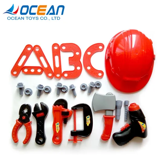 Children Pretend Fire Control Set Plastic Firefighting Tool Toy with Fireman Helmet Hat