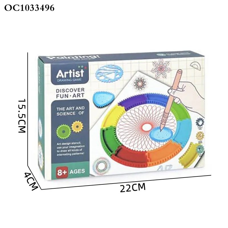 Wholesale Plastic Popular DIY Drawing Tools and Materials Set Spirograph Ruler Toy