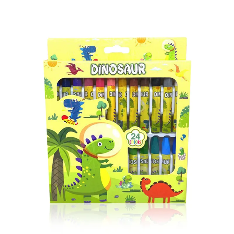 Wholesale Painting Dinosaur Parking Artist Tools and Art Materials Set Pencil Crayons Box Set Drawing Toy for Kids