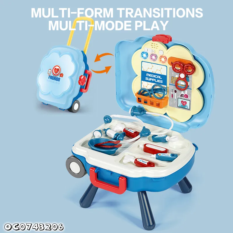 Light Music Function Hospital Role Play Montessori Baby Kids Electric Plastic Pretend Doctor Set Toy