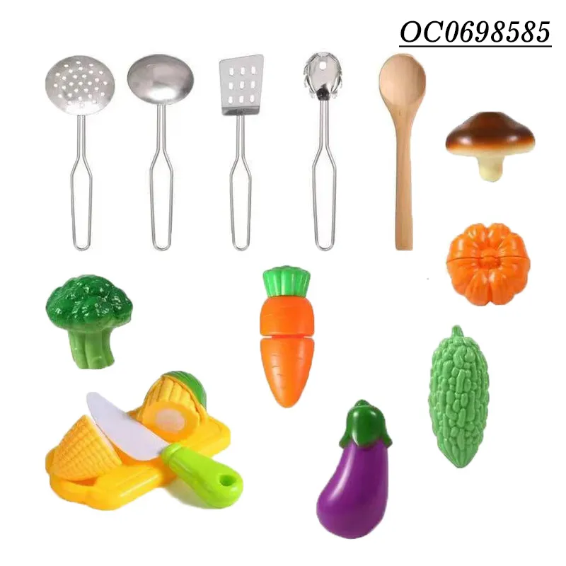 Wholesale Best Kids Girls Toys Steel Kitchen Tool Cooking Set Vegetable Fruit Food Toys