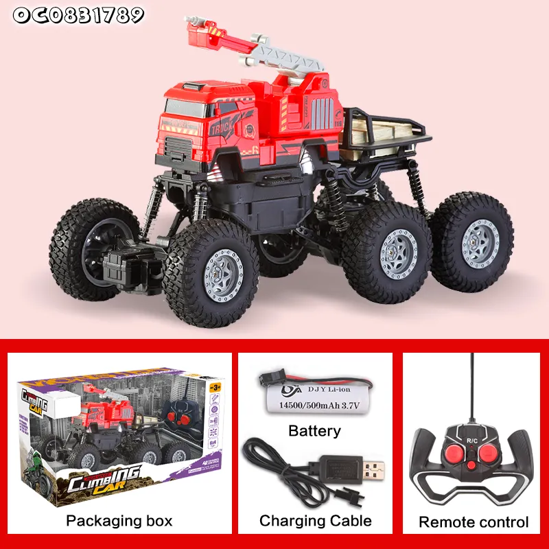 6 Wheels Remote Control Cars and Wholesale Small City Rescue Red Fire Engine Truck 1: 16 Toy