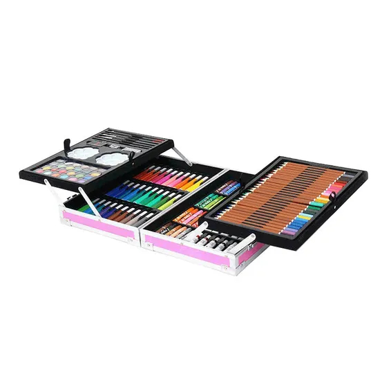 Wholesale Montessori 145 Pieces Crayons Oil Painting Pigments Brush Wholesale Kids Stationery Art Set Gift Creative Toy