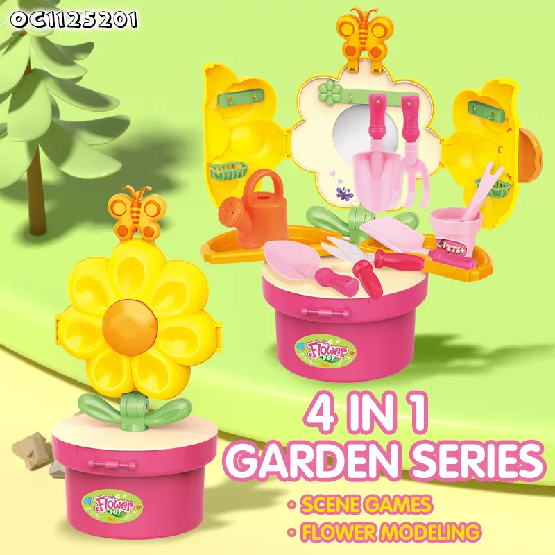 Preschool Educational Toys Plastic Garden Tool Kids Shovel Garden Toys Sand and Water Games with Exquisite Storage Tool Box Set