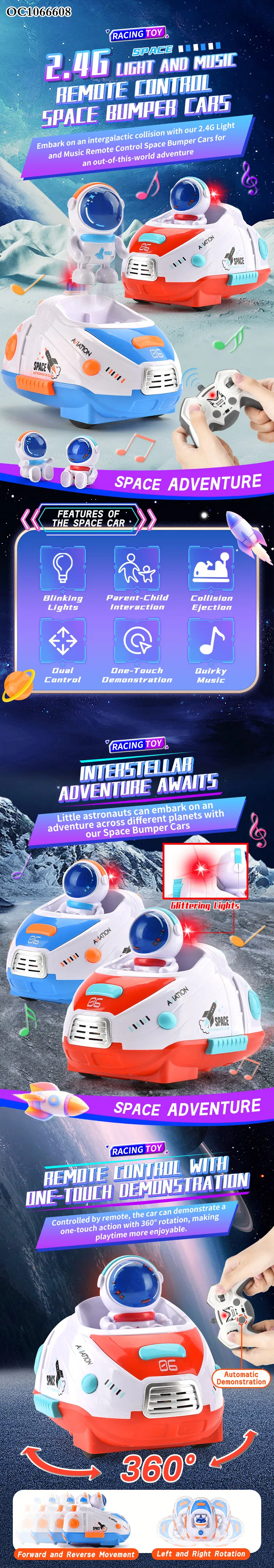 Wholesale 360 Degree Rotating Light Music RC Space Bumper Stunt Drift Cars Racing Remote Control Toys Car for Kids