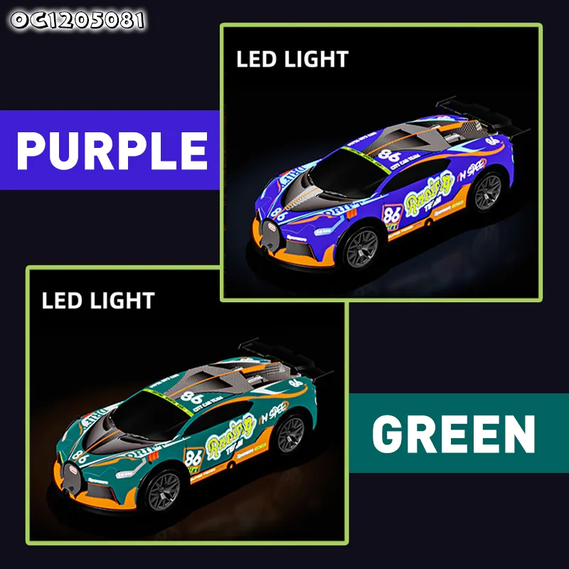 LED Lighted up 1: 22 Scale Plastic Drift Racing Toy Race Sport Cars Model with Remote Control for Wholesale