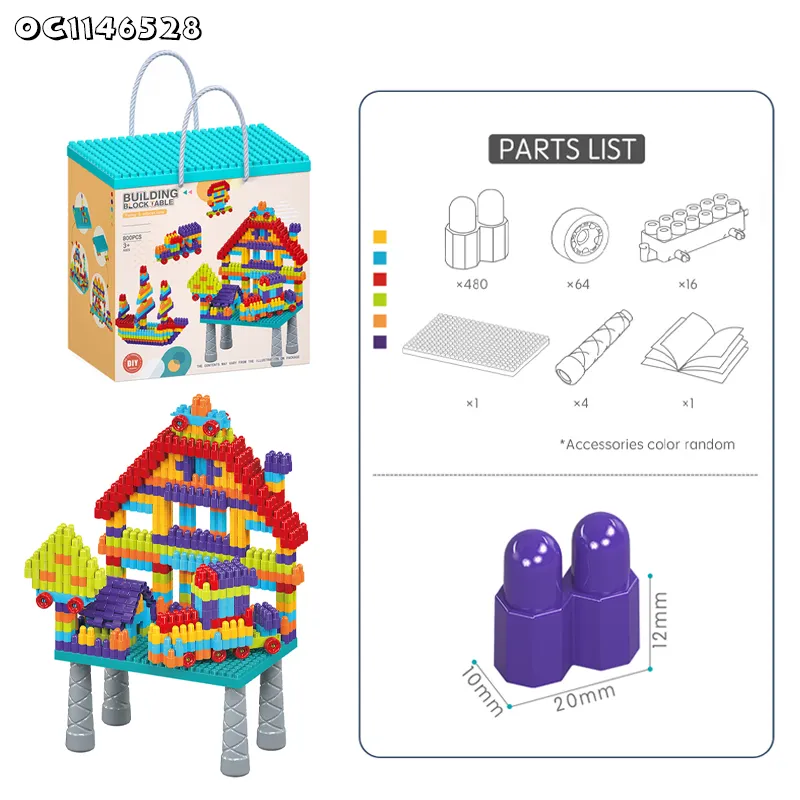 Wholesale Educational Creative Montessori Plastic 800PCS Building Block Toy