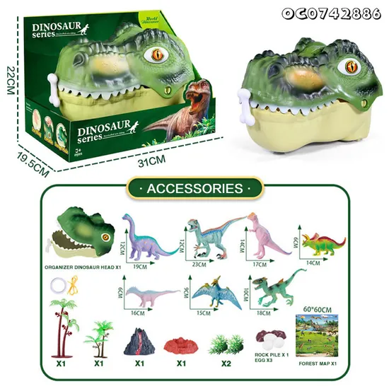 Plastic Dinosaur Storage Box Small Jurassic PVC Animal Toys Packaged Animal Simulation Dinosaur Model Series Toy for Boys