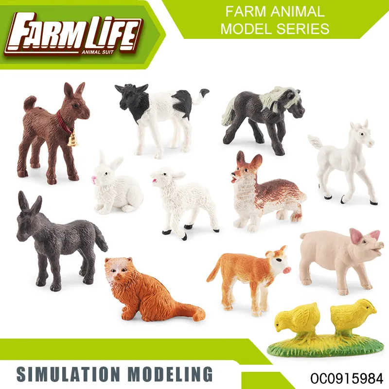 Wholesale Montessori Educational Plastic Realistic Model Farm Animals Set Educational Toys