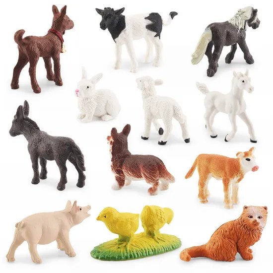 Wholesale Montessori Educational Plastic Realistic Model Farm Animals Set Educational Toys