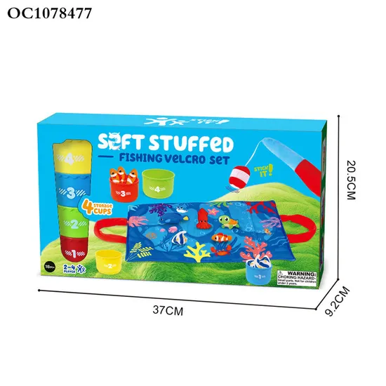 Wholesale Montessori Educational Sea Animal Plush Stuffed Cognitive Games Fishing Toys