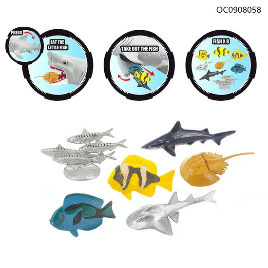 Wholesale Fishing Animal Play Cute PVC Swimming Toy Fish Educational Toys for Kids