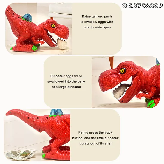 Wholesale Cute Plastic Dinosaur Egg Decoration Small Simulation Dinosaur Electric Walking Dinosaur Toys Light up Game with Sound