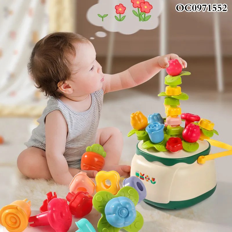 Wholesale Educational Montessori Flower Building Blocks Popular DIY Toy