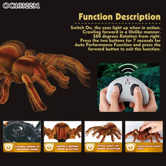 Wholesale Funny Remote Control Spider Plastic Animal Simulation Toys RC for Kids