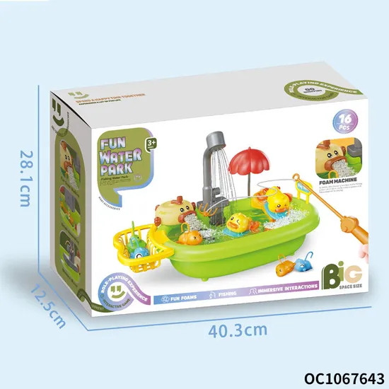 Wholesale 2in1 Pretend Play Washing Equipments Swimming Fish Water Play Table Bath Toys for Kid Hot Selling Summer