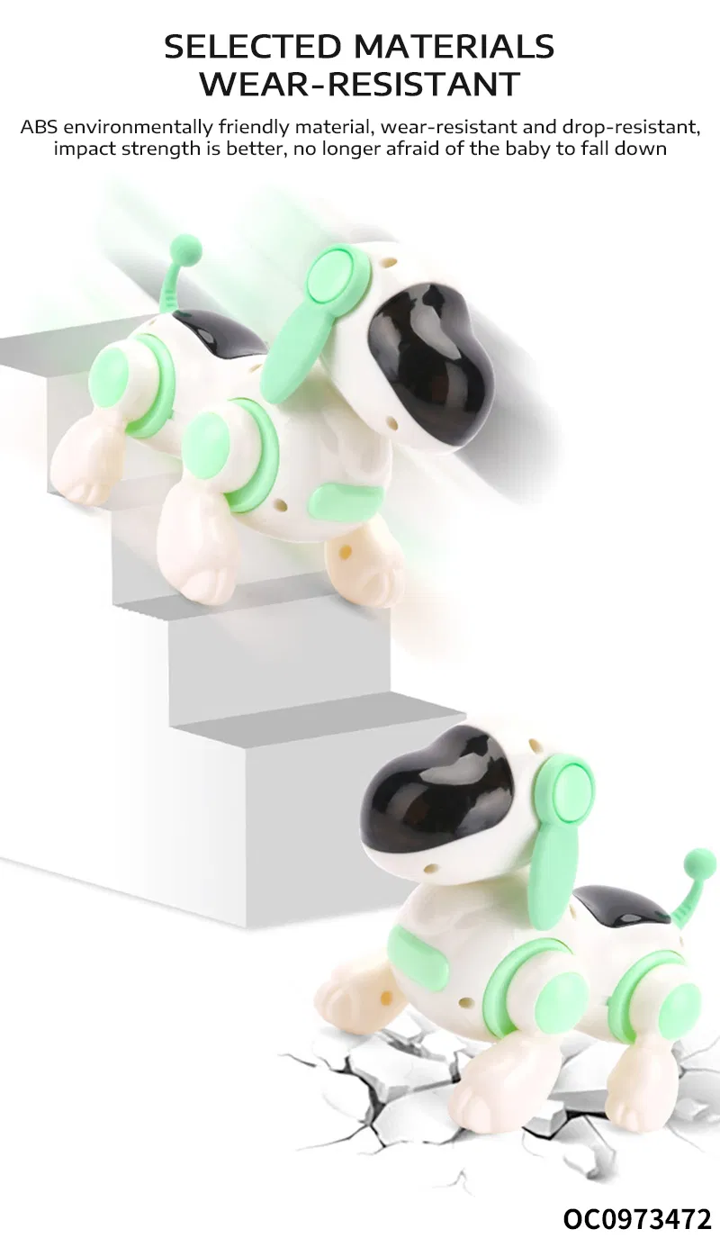 Popular Plastic Battery Operated Animals Walking Electronic Robot Dog Model Light Music Toys Dog for Kids