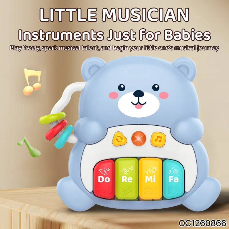 Wholesale Montessori Learning Mini Electric Musical Bear Piano Keyboard Instrument Toy for Children