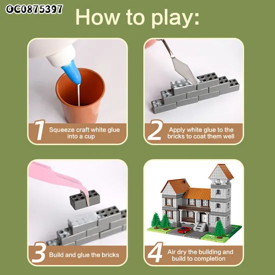 Wholesale Educational 3D Montessori House Building Blocks Model Toy for Kids