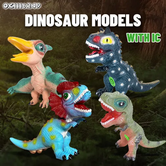Set Animal Figurines Toys Simulated Animal Model Promotional PVC Items Solid Dinosaurs Products Models Toy for Kids with Sound