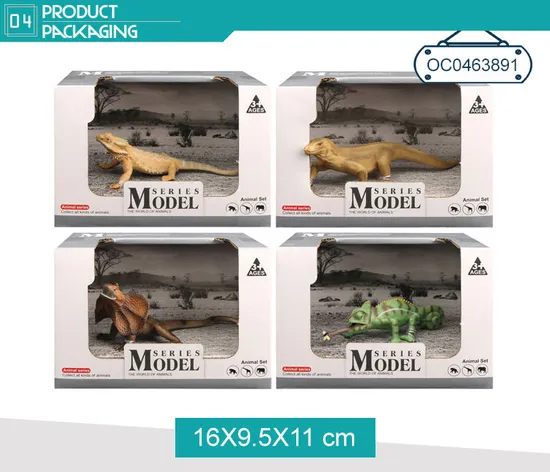 Wholesale Popular Educational 4 Piece Rubber Lizard Animal Toy