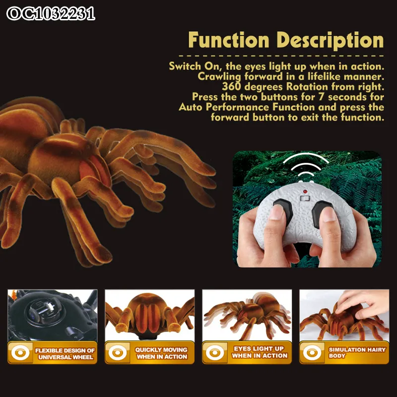 Wholesale Funny Remote Control Spider Plastic Animal Simulation Toys RC for Kids