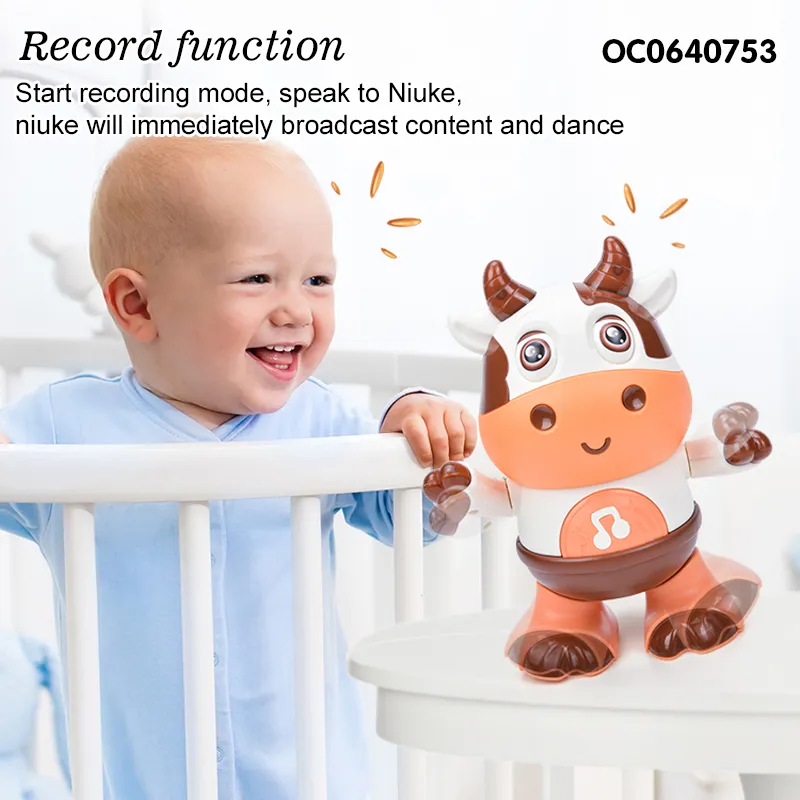 Wholesale Electric Battery Operated Plastic Dancing Animal Cow Baby Toys Kids with Music and Light