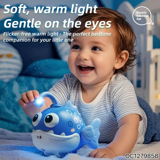 Wholesale Plastic Fish Baby Kids Crawling Learning Sensory Electric Montessori Fishing Game LED Light Music Toys