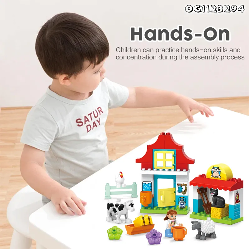 Wholesale Educational DIY Garden Plastic Brick Toy House Building Blocks for Kids