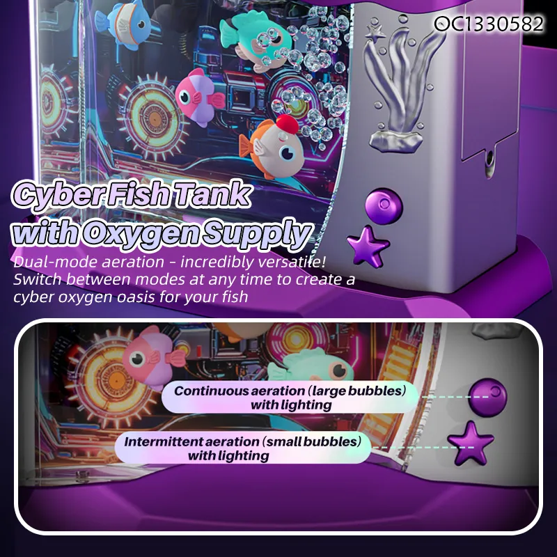 Wholesale Plastic Montessori Colorful Light Fish Tank Electronic Fishing Game Machine Toy Game for Kids