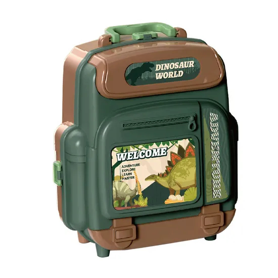 Latest Pretend Play Jurassic Rubber Dinosaur PVC Toy with Backpack