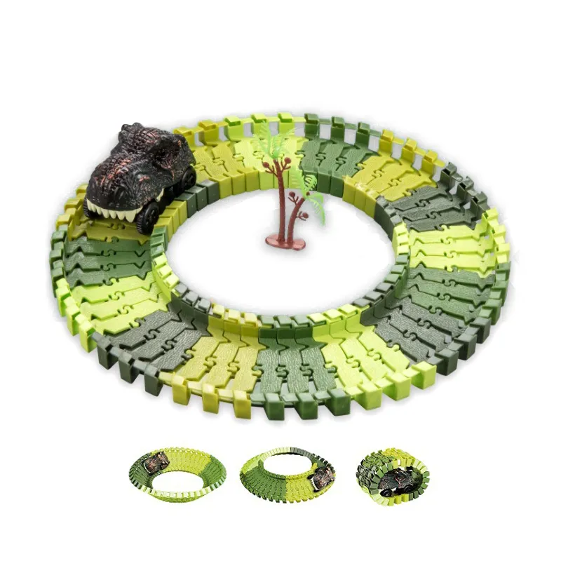 Dinosaur Electric Cars Kids Toy Cars Race Track Adventure Preschool Toddler Baby Toys Assembling Dinosaur Toys for Wholesale